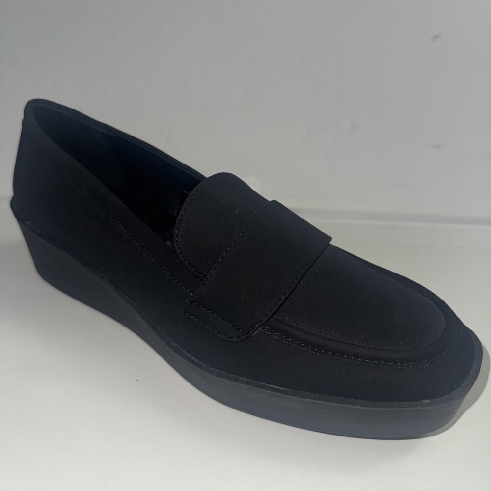 Size 8.5 Aerosoles Cita Wedge Loafer - Black Manmade New Slip-on Shoes